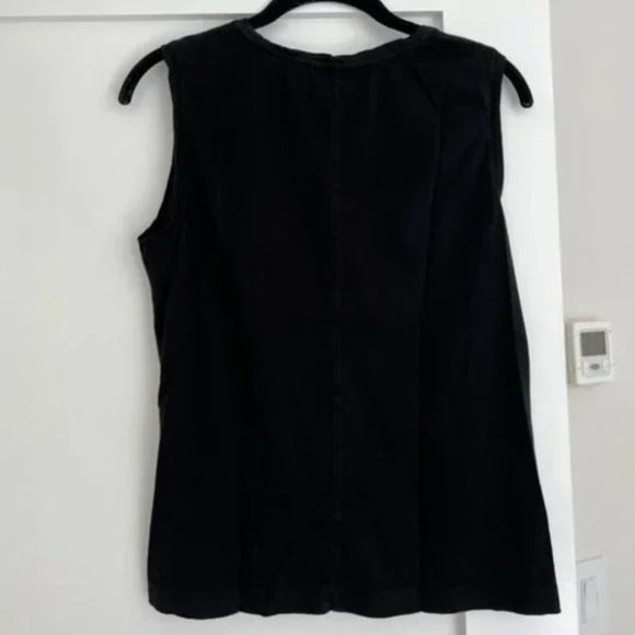 Black Crewneck Cotton Club Monaco Sleeveless Tank Top [Medium] - Picture 2 of 3